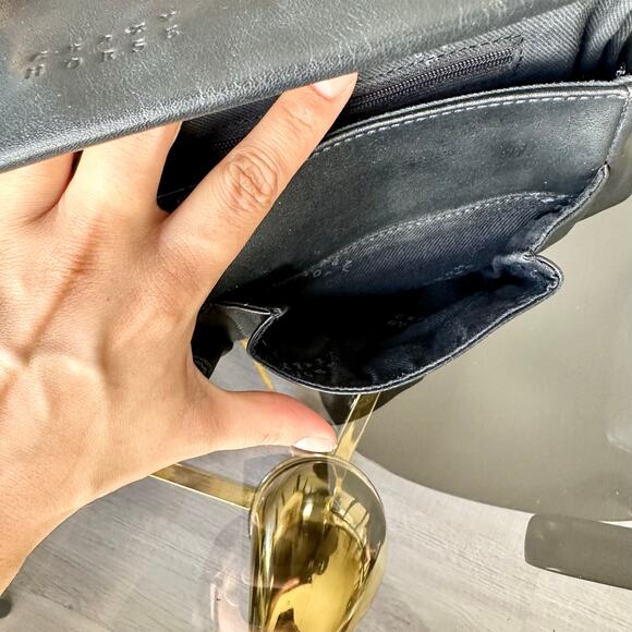 Y2K Liz Claiborne Crazy Horse Authentic Leather Baguette Shoulder Purse - Picture 12 of 14